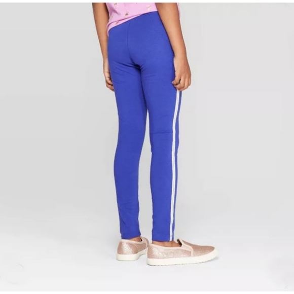 NWOT Cat & Jack Silver & White Stripe Leggings - Picture 2 of 4